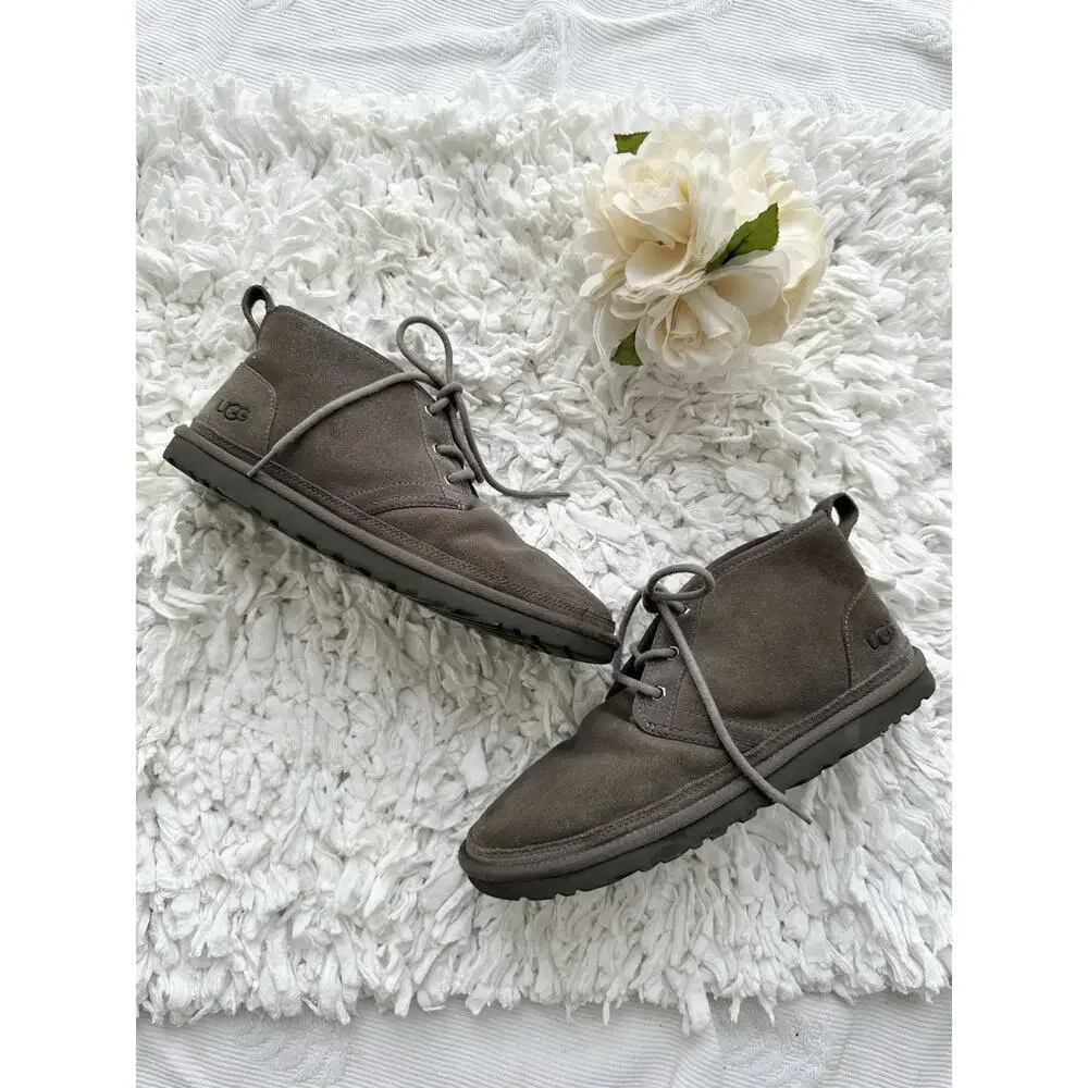UGG Boots Neumen Chukka Mens 11 Charcoal Grey Lace Up Casual Ankle Top SN 3236